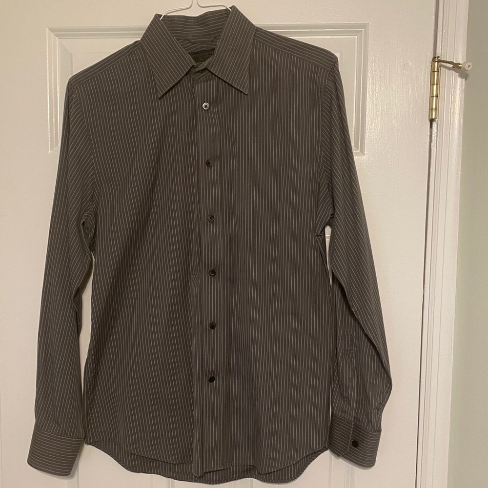 Express Men gray stripe button down Size M